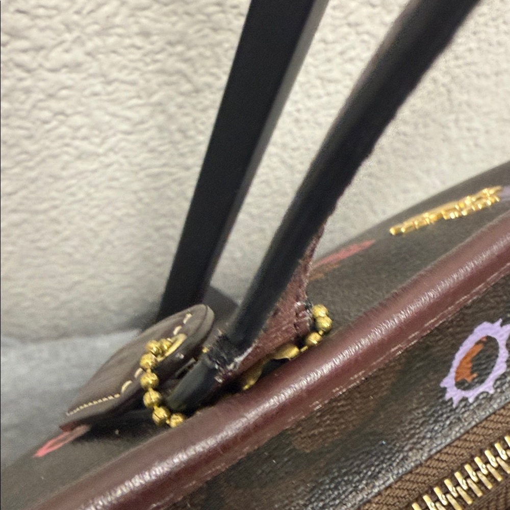 Coach Brown Floral Tote Bag - Picture 11 of 15